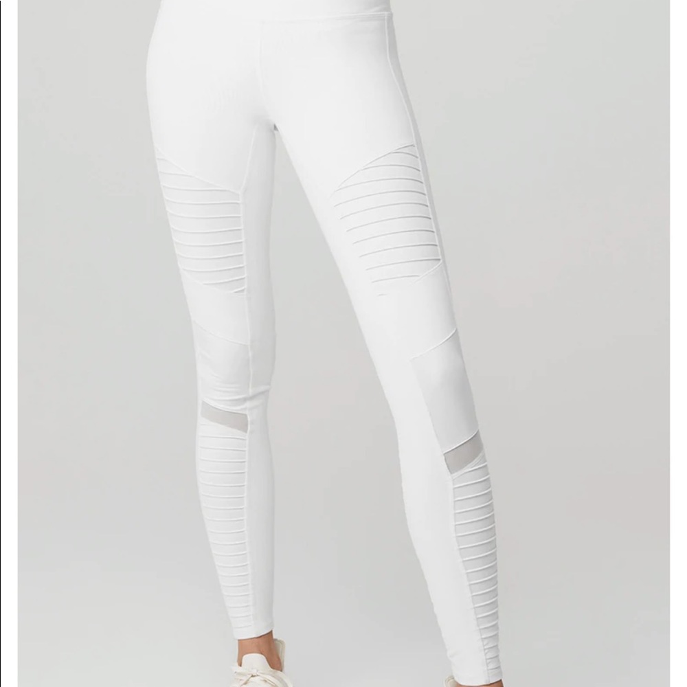 Alo White Moto Leggings Size S